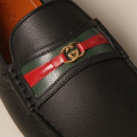 Gucci Web and Interlocking GG Driver Loafers in Black NEW IN BOX - Picture 4 of 4